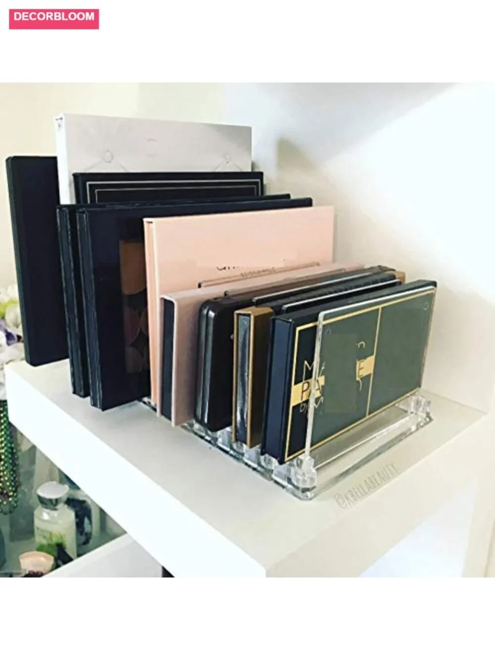 Acrylic Makeup Eyeshadow Palette Organizer With Removable Dividers Vanity